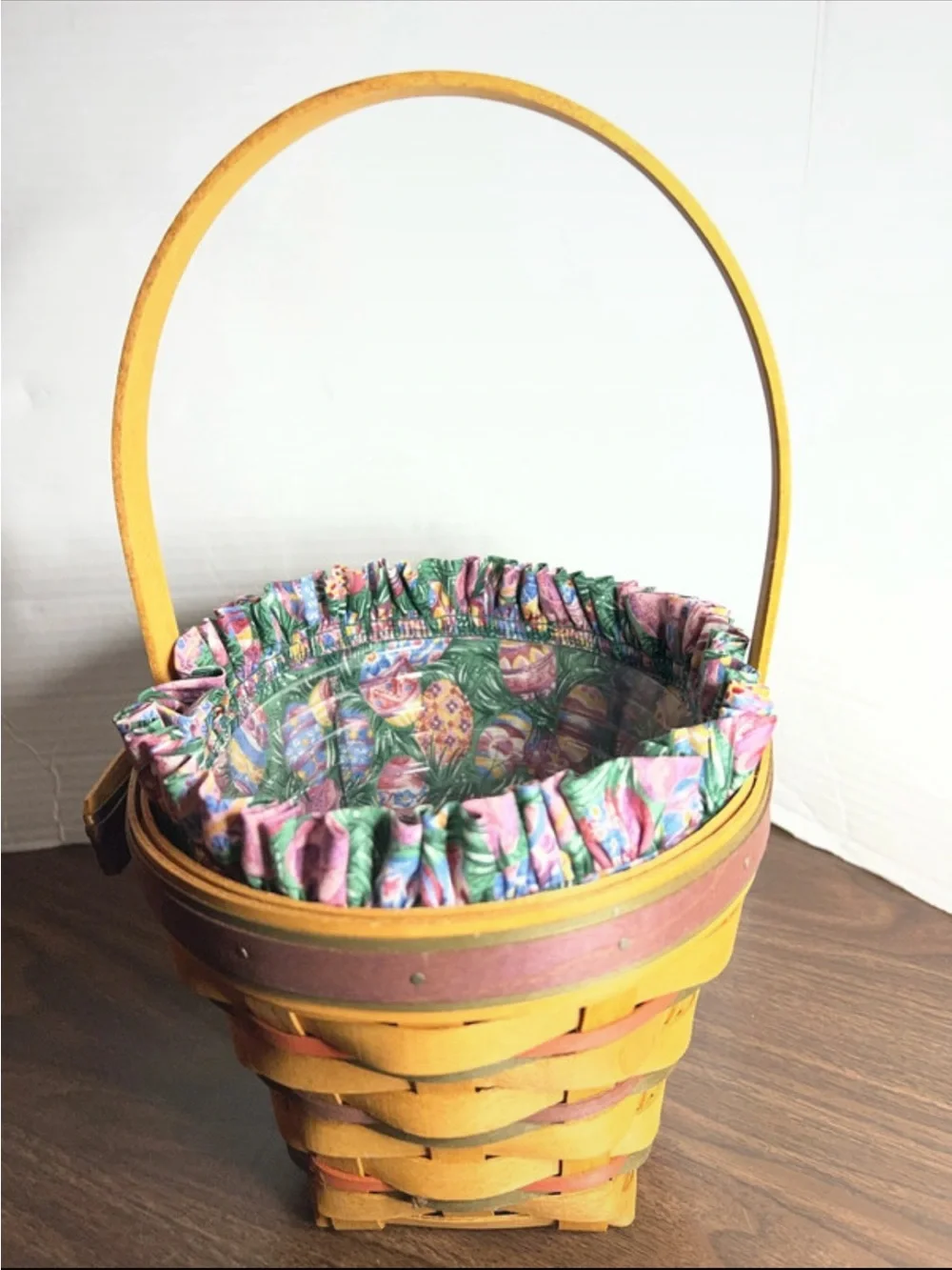 Longaberger / with Floral Liner and plastic protective liner 1996